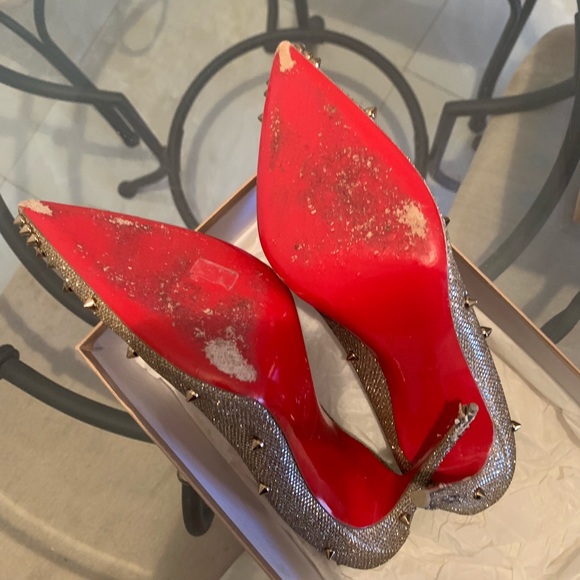 Christian Louboutin Spiked glitter heels - Picture 4 of 7